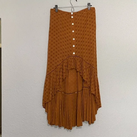 Shyanne Burnt Orange Midi Skirt High Low XXL - Picture 6 of 10